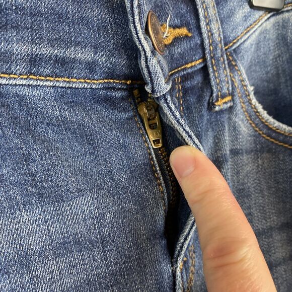 Judy blue jeans women's 9 | 30x28 blue skinny distressed plaid patch JB82140DK - Picture 5 of 11